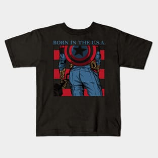 captain-america, music, classic rock, rbrow, civil war, winter soldier Kids T-Shirt